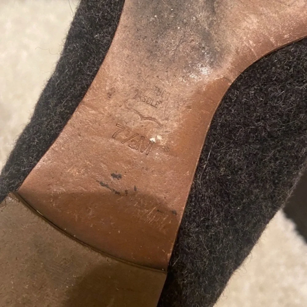 Tory Burch Parker Ballet‎ Gray Brown Wool Slip On Flats